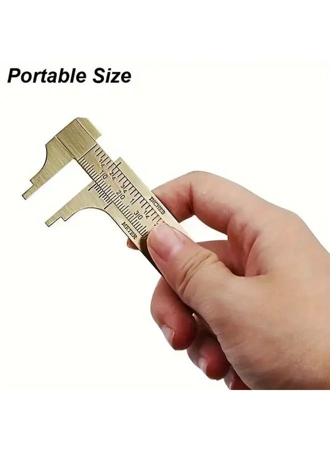 80mm Brass Vernier Caliper Dual Metric Imperial Heavy Duty Precision Measuring Tool - Image 3