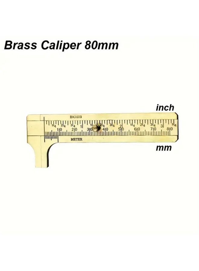 80mm Brass Vernier Caliper Dual Metric Imperial Heavy Duty Precision Measuring Tool - Image 4