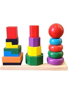 Wooden Shape Tower is a Great Early Educational Toy for Toddlers and Kids.Helps Develop Great Matching, Sorting and Sorting Skills for Toddlers 2+ Years Old