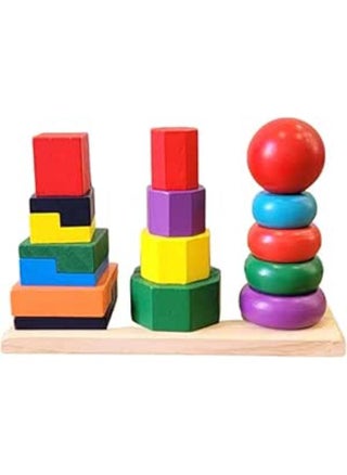 Wooden Shape Tower is a Great Early Educational Toy for Toddlers and Kids.Helps Develop Great Matching, Sorting and Sorting Skills for Toddlers 2+ Years Old - pzsku/Z4C64C34524B4E4FBE6D3Z/45/_/1722777733/f39bebbf-4ddb-4394-b3e6-731b9b4a8e1d