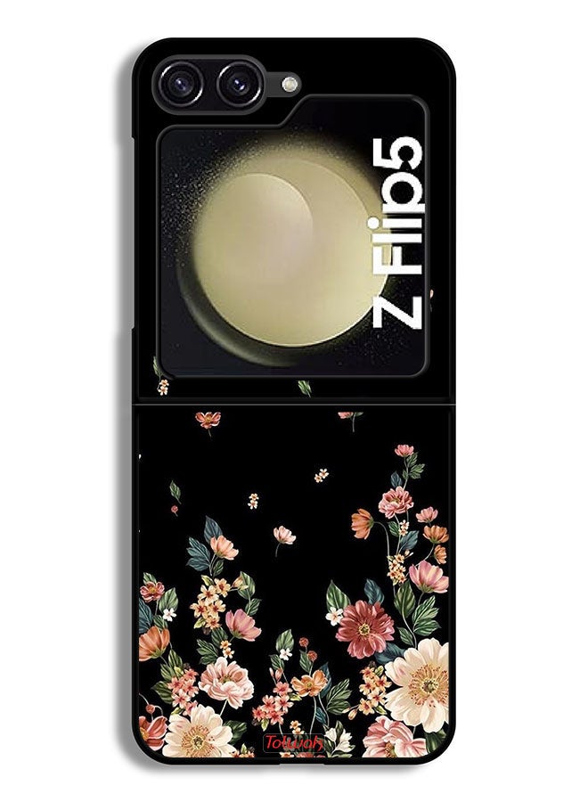 Tolwak غطاء واقي لهاتف سامسونج جالكسي زد فليب 5 مزخرف بزهور صغيرة في الأسفل - Image 2