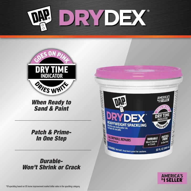 Dap 1 qt Dap 12330 DryDex Interior/Exterior Spackling, White - Image 2