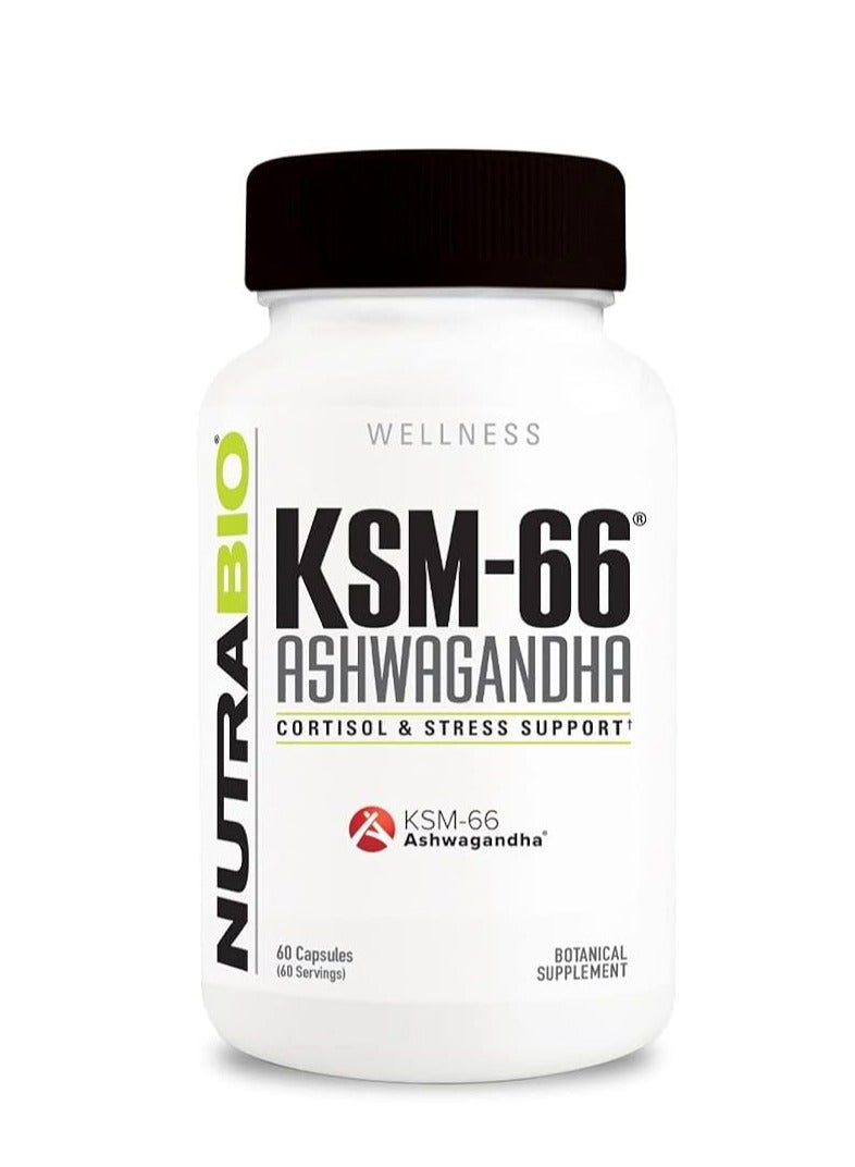 NutraBio Labs NutraBio Ashwagandha KSM66 Herbal Supplement for Better Overall Body Health 600mg 60 Vegetable Capsules. Packaging May Vary - Image 4