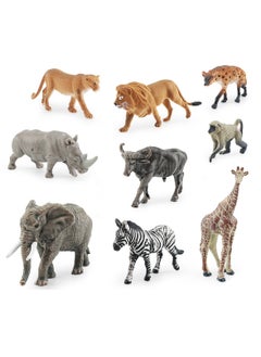 KASTWAVE KASTWAVE Wild Animals Toys Set - 9 Piece Realistic Jumbo Wild Zoo Animal Figurines, Durable Plastic African Jungle Animals, Ideal Educational Toy for Kids Ages 3-5, Perfect for Educational Play & Gift  - Image 1