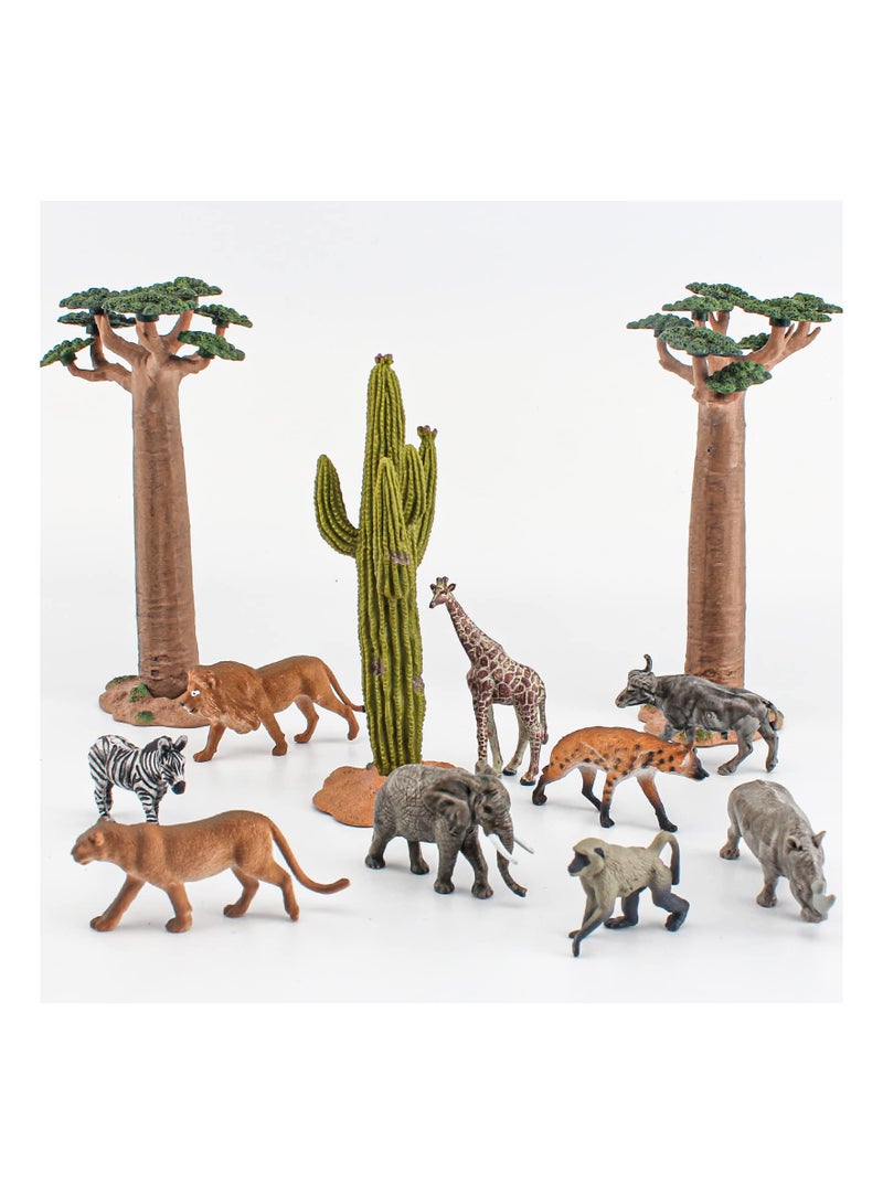 KASTWAVE Wild Animals Toys Set - 9 Piece Realistic Jumbo Wild Zoo Animal Figurines, Durable Plastic African Jungle Animals, Ideal Educational Toy for Kids Ages 3-5, Perfect for Educational Play & Gift - Image 2