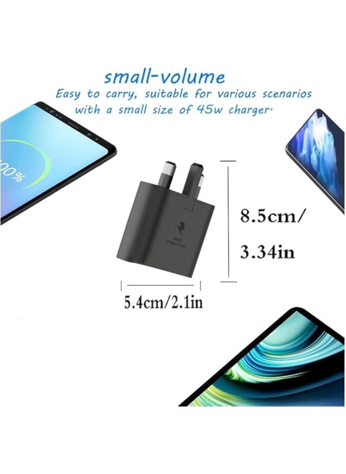 Generic - 45W Charger Plug, USB C Fast Charging, Compatible with Samsung Galaxy  S25 Ultra,S24 Ultra, S23 Ultra, S22, Z Fold 5,Z Fold 6, A14, A33, A54,A55,A56 - Image 1