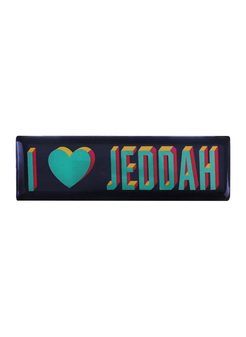 SHABABUNA x HNAK Fridge Magnet by Shababuna X Hnak, comes with a cultural design with the phrase “I Love Jeddah” and inspired by Saudi landmarks | High Quality and Long Lasting | made in Saudi Arabia - JED-1  - Image 1