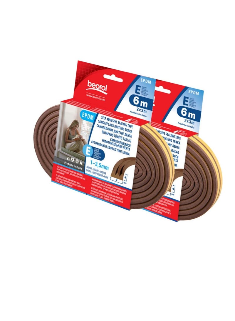 بيورول شريط لاصق ذاتي اللصق 'E' بني 2 × 3 متر - Image 1