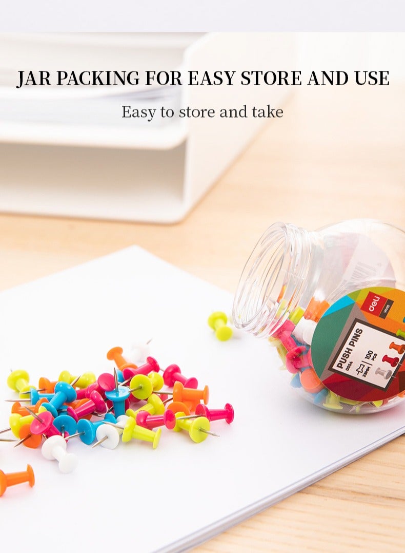 Deli E0054 Push Pins - 23mm, 1", 100 PCS/Tube, Assorted Colors - Image 3