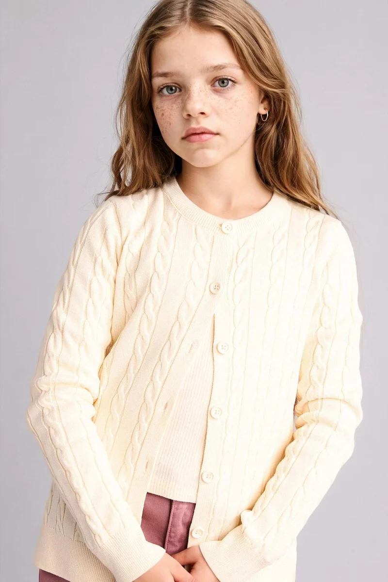 ديفاكتو Regular Fit Crew Neck Cardigan