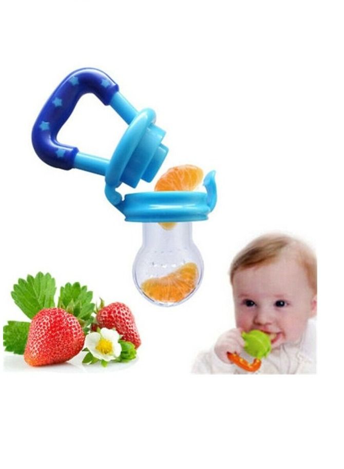 AS SEEN ON TV Baby Fruit Food Feeder Teething Pacifier for Teething Baby Infant Toy Nipple Pouches Nibbler for Toddlers & Kids Pacifier Blue - Image 4