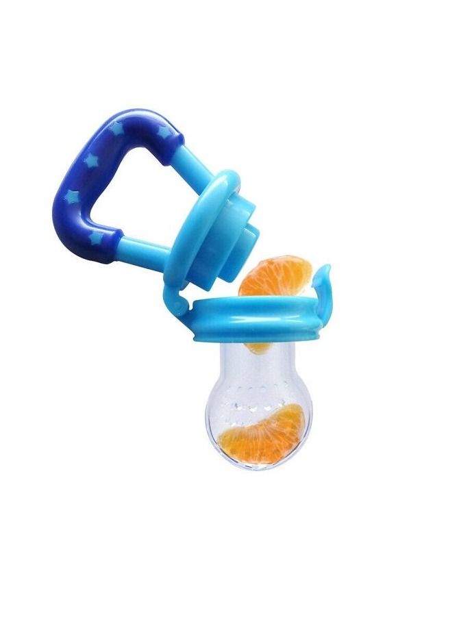 AS SEEN ON TV Baby Fruit Food Feeder Teething Pacifier for Teething Baby Infant Toy Nipple Pouches Nibbler for Toddlers & Kids Pacifier Blue - Image 1
