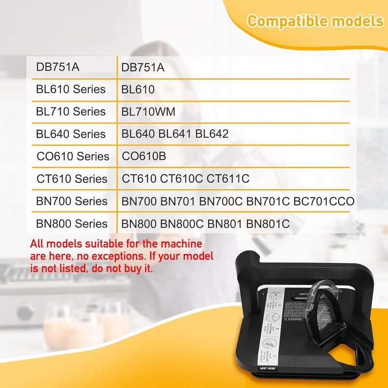 CLLOMAGY Blender Lid Replacement for Ninja Blender 72 OZ Pitcher,Top Lid for Ninja BL610 BN750 CO610B BN751 DB751A BN800 CT610 NEW Model Pitcher with Rim Extension Only - Image 2