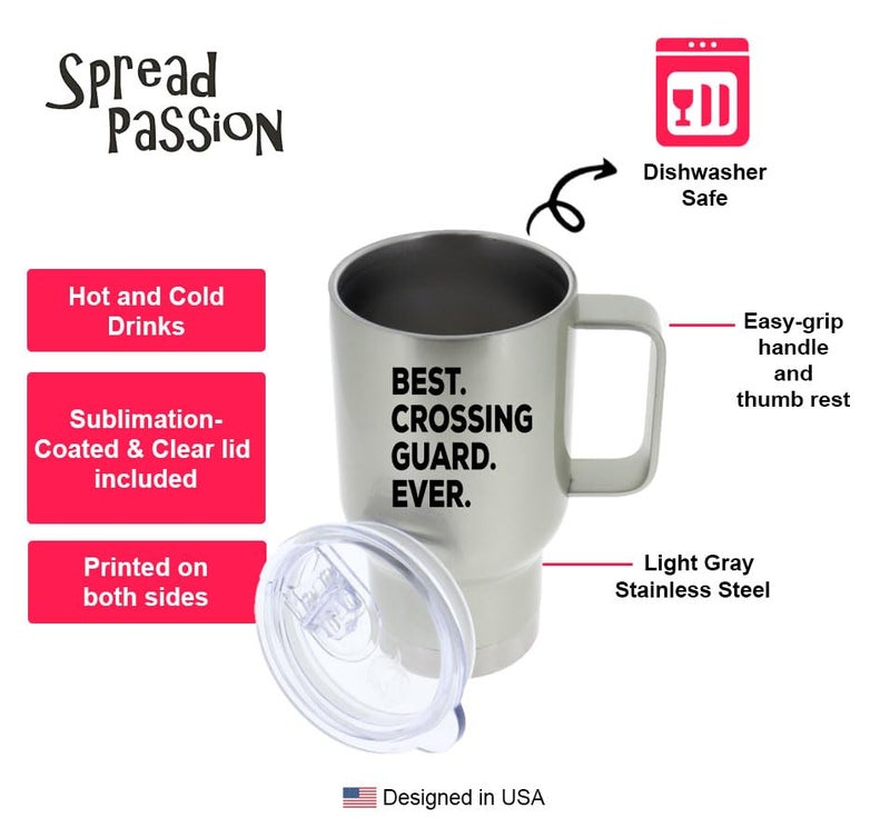 SpreadPassion â€“ The Best Crossing Guard Ever Tumbler â€“ Stainless Steel Novelty Tumbler for Birthday and Anniversary Parties â€“ Gift Idea for Teacher on Christmasâ€“14Oz Hot Tea Tumbler - Image 2