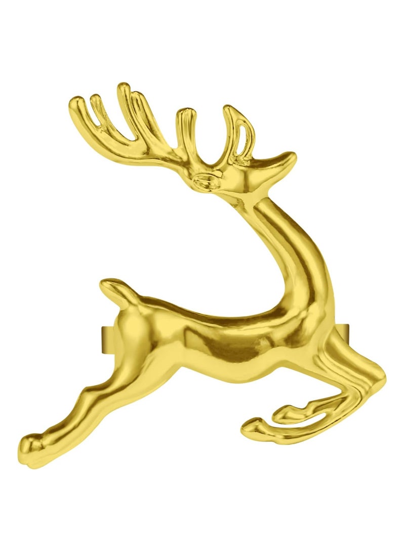GROWSTEADY Set of 6 Gold Deer Napkin Rings for Dinning Table Setting  - Image 1
