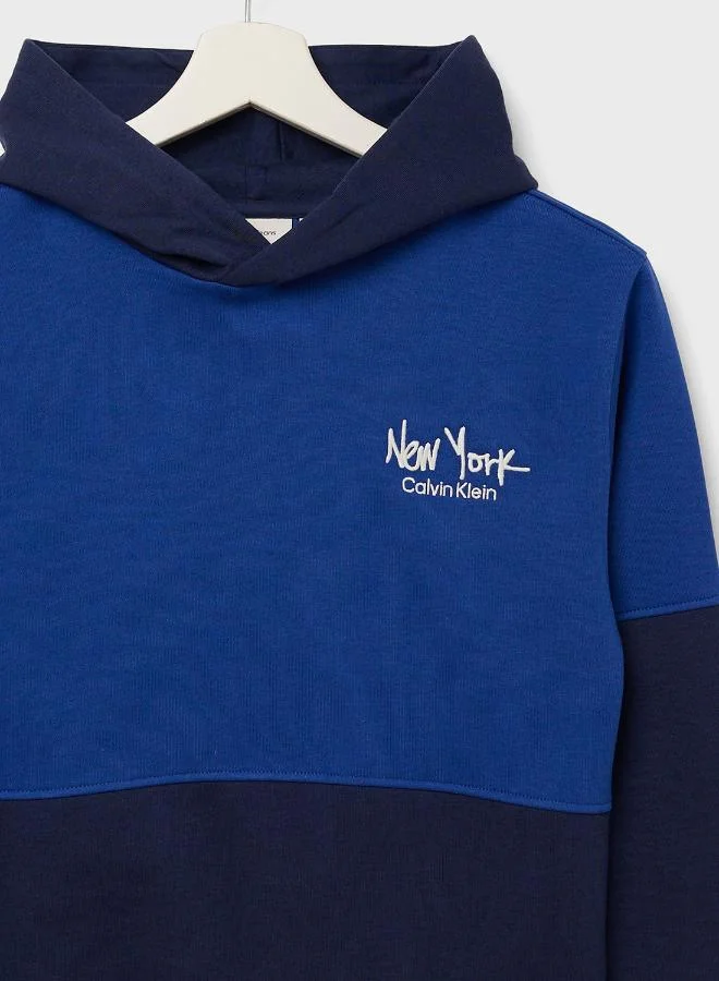 Calvin Klein Jeans BRUSHED FLEECE CLR BLOCK HOODIE