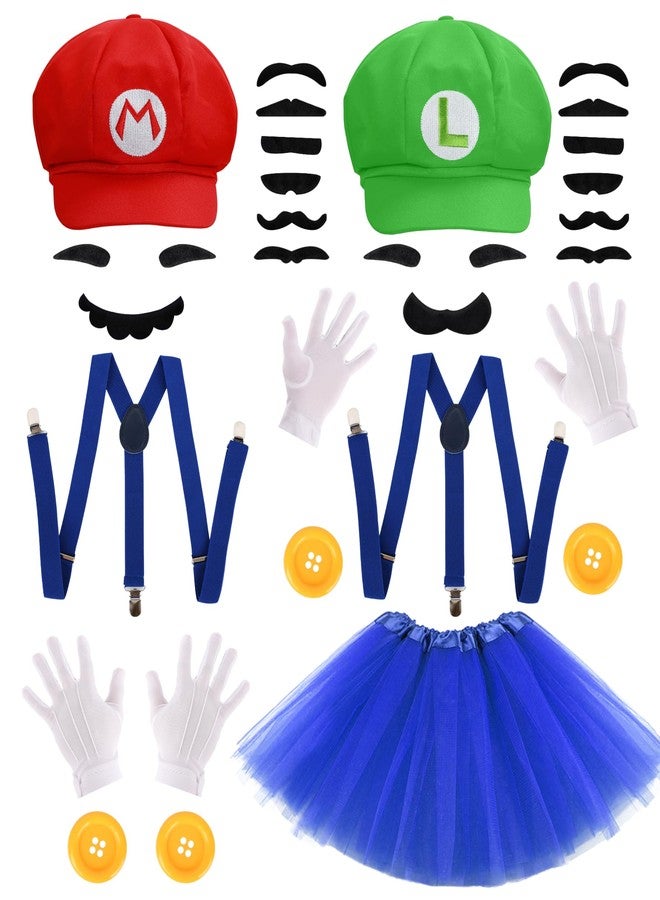 PIIDUOO Halloween Costumes Accessories for Adults Couples - 2 Person Duo Halloween Costumes Party Cosplay Set - Matching Costume for Men Women Teens Friends - Red & Green - Image 1