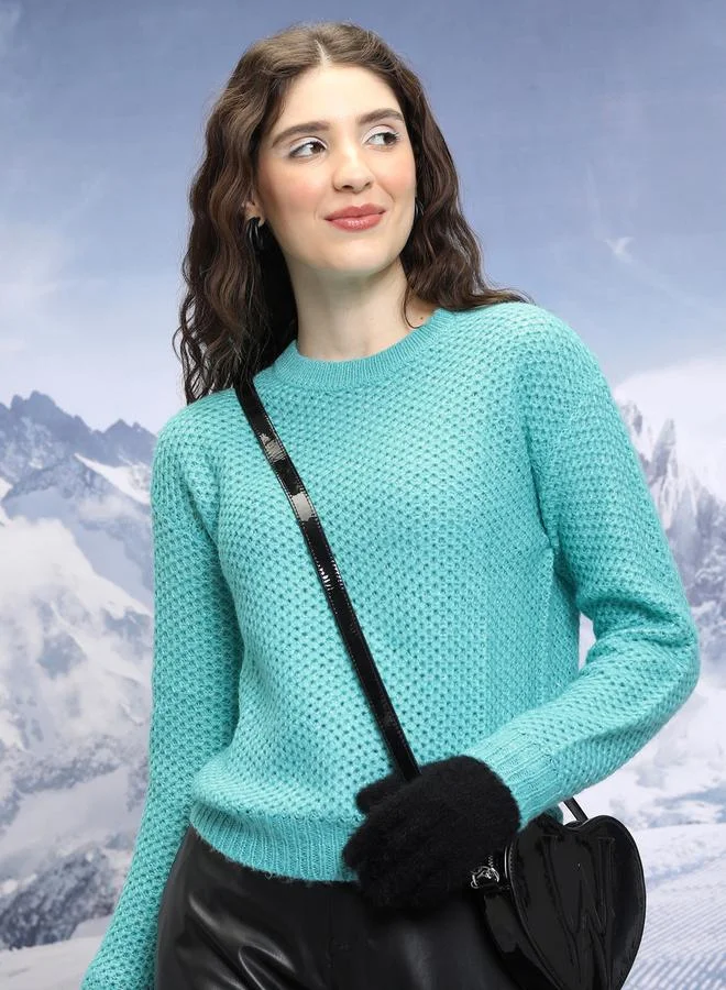 Tokyo Talkies Cable Knit Round Neck Sweater by Styli