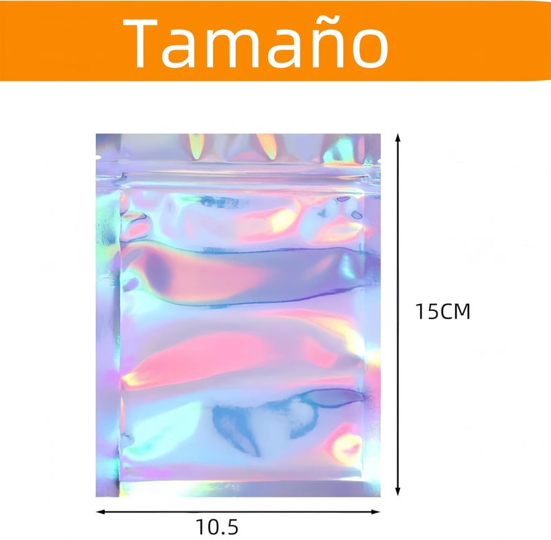 Holographic Sealed Bags: 7.5x12Cm Resealable Storage Bags - With Hanging Hole Snack Bags for Party Favor & Food Storage - Image 2