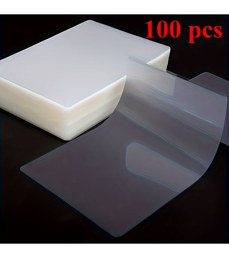 100 Sheets 4 X 2.5 Inch Transparent Thermal Laminating Pouches Dry Erase Friendly Clear End for Photos Cards Documents Hot Laminator - Image 1