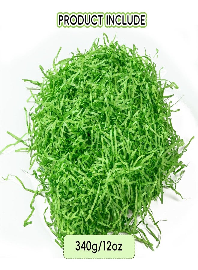 CIPOWM 12oz Easter Grass Shredded Paper Filler Basket Filler Green Crinkle Raffia Paper Filler for Easter Gift Wrapping Boxes Bags Basket Filling Party Supply(Green) - Image 2