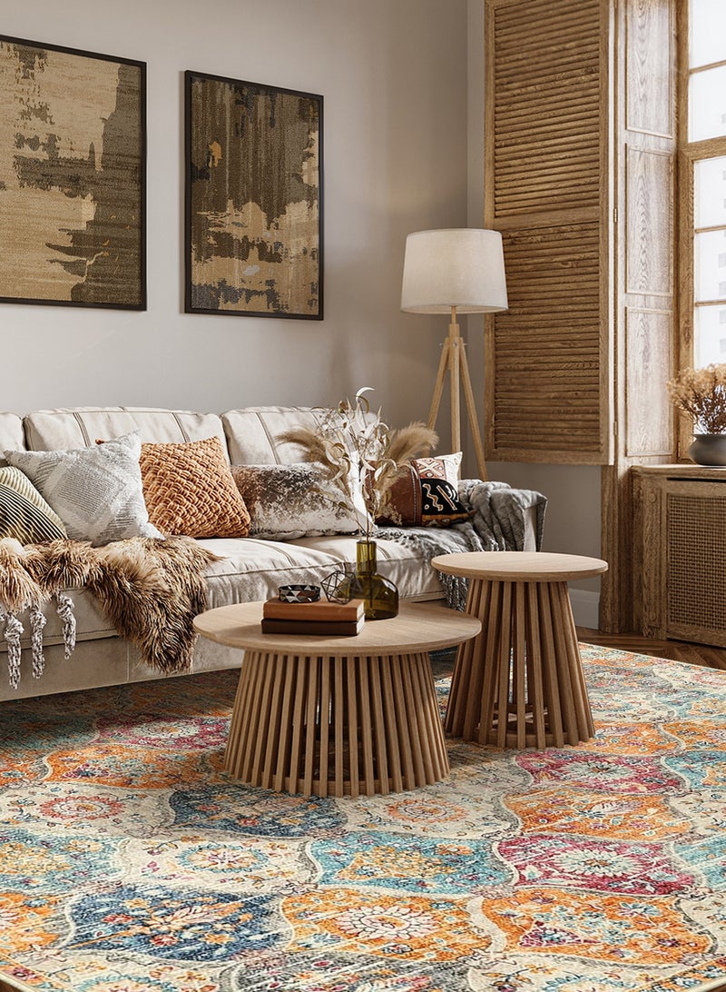 HomarKet Boho Machine Washable Rugs - 160 x 230 cm Area Rugs for Living Room Non-Slip Oriental Throw Bedroom Rug Ultra-Thin Large Office Dining Room Rug Accent Floor Carpet for Kitchen Laundry Room Entrance - Image 4