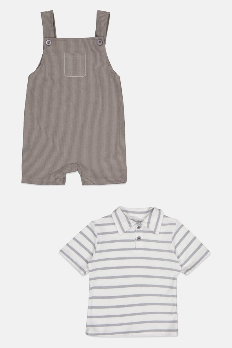 English Laundry Toddlers Boy 2 Pieces Polo And Jumpsuit Set, Multicolor - Image 2