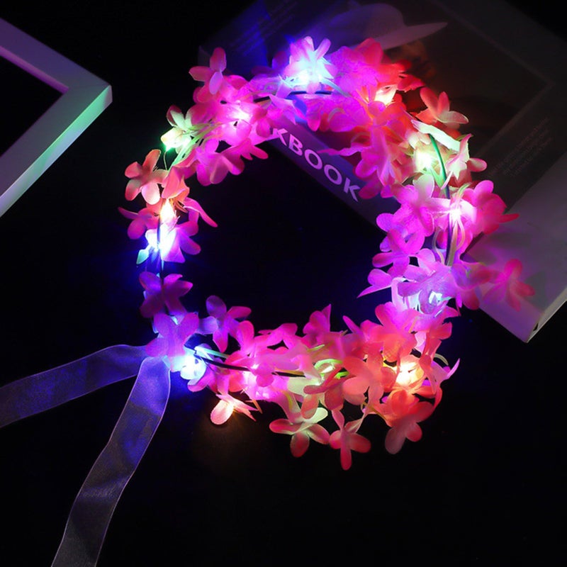 Partysanthe L E D Flower Crowns For Women Floral Light Up Tiara L E D Floral Wreath Crowns for Girls Women - 1pc - Image 2