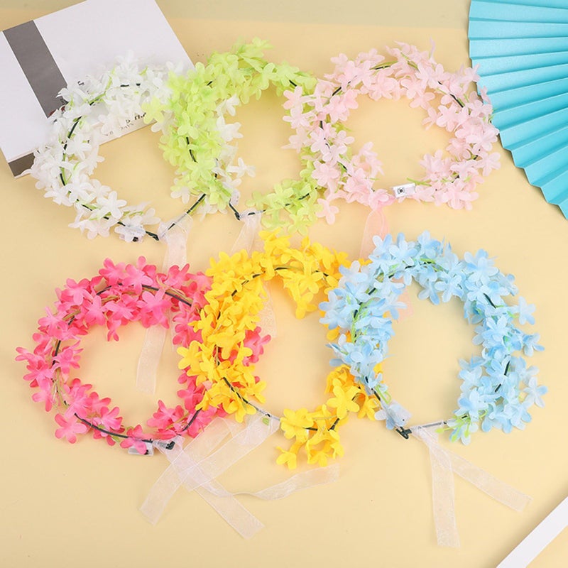 Partysanthe L E D Flower Crowns For Women Floral Light Up Tiara L E D Floral Wreath Crowns for Girls Women - 1pc - Image 3