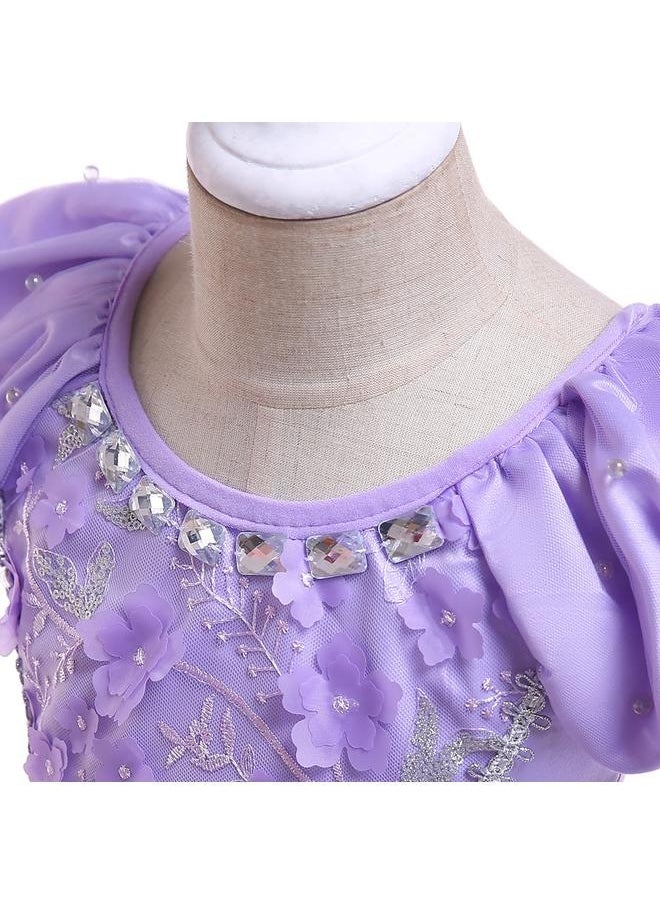 ماركة غير محددة الفتيات صوفيا أول رابونزيل الأميرة هالوين زي حفلة تأثيرية فستان عيد ميلاد لباس ， فستان الأميرة 150 سم  - Image 3