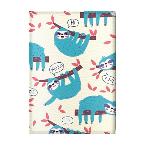 Quttie Passport Cover for Kids, Women and Men, Cute Travel Passport Holder (Sloth Pattern) - Image 3