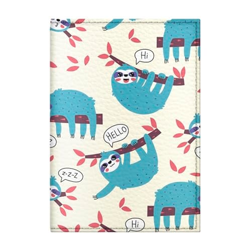 Quttie Passport Cover for Kids, Women and Men, Cute Travel Passport Holder (Sloth Pattern) - Image 1