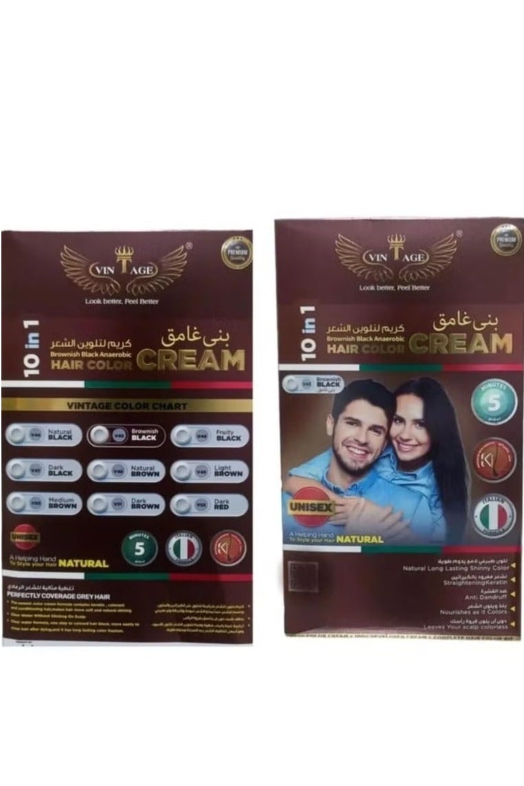 vintage Hair Color Cream 10x1 Dark Brown - Image 3