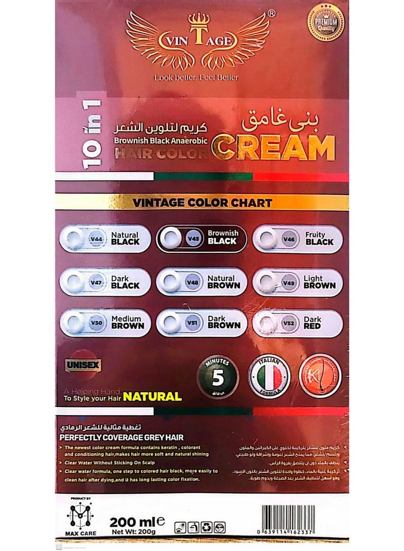 vintage Hair Color Cream 10x1 Dark Brown - Image 2