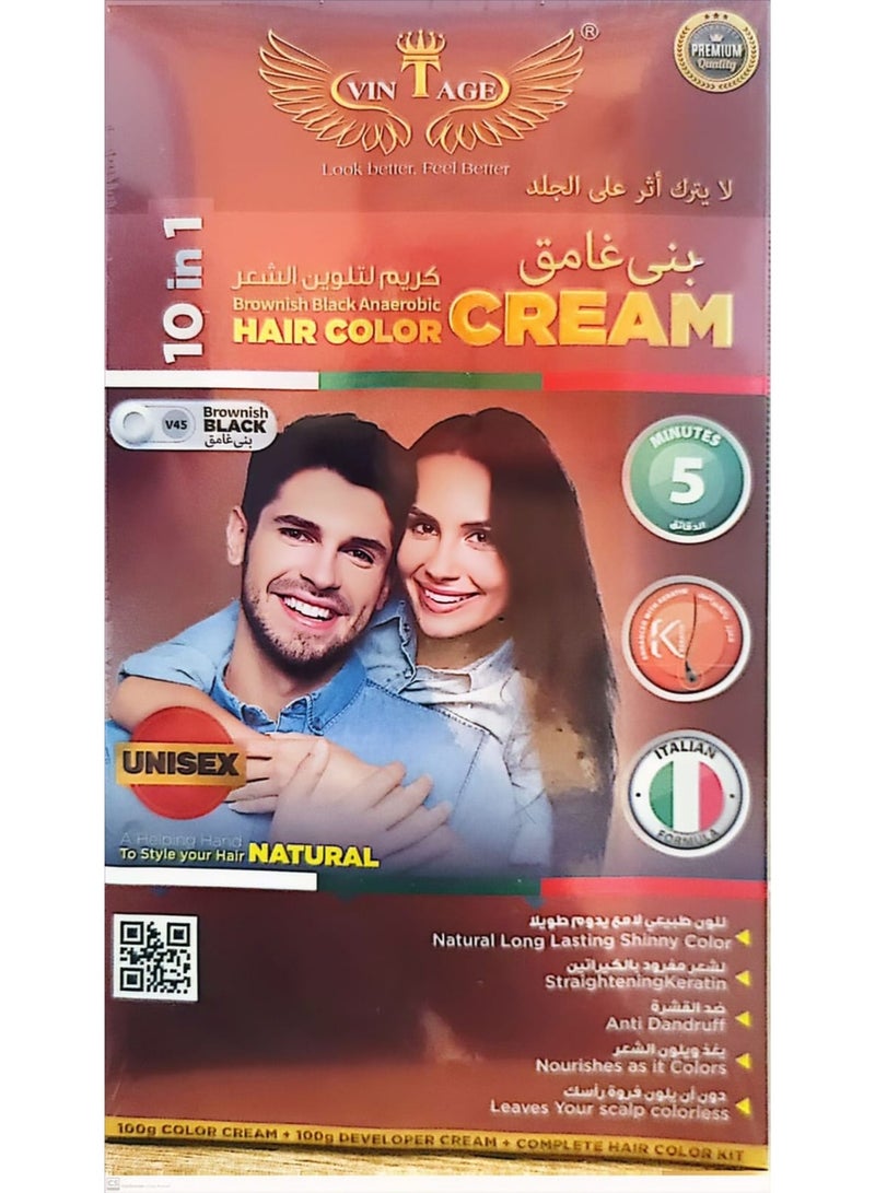 vintage Hair Color Cream 10x1 Dark Brown - Image 1