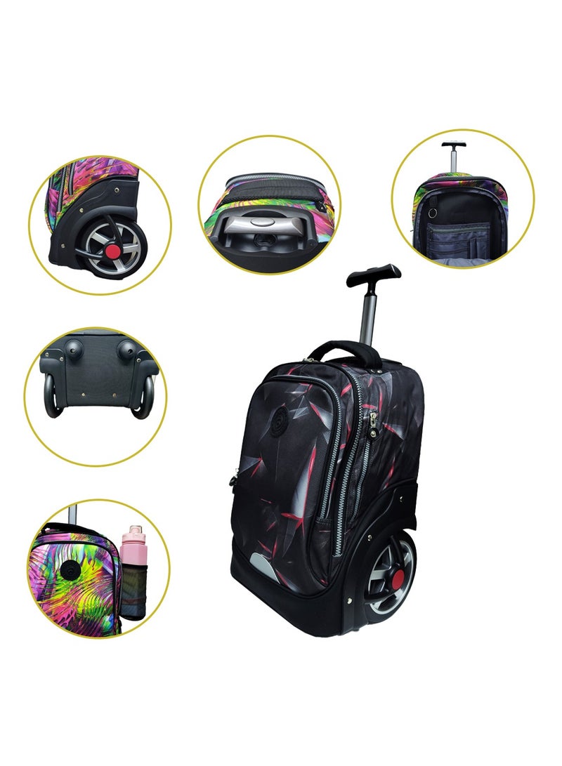 باور حقيبة ظهر مدرسية بعجلات كبيرة – حقيبة سفر متينة وأنيقة للأطفال والمراهقين - Image 4