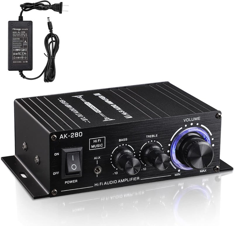 Facmogu مضخم الصوت Facmogu AK280 200W+200W Mini 2.0 CH مع مزود الطاقة - Image 1