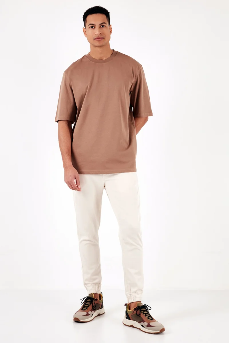 بوراتي Cotton Oversize Crew Neck Basic T Shirt Men's T Shirt 5902365
