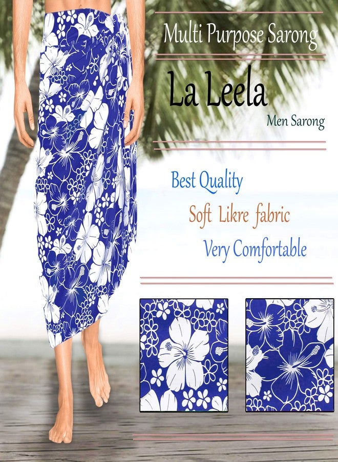 LA LEELA سارونج رجالي من لا ليلا، مناسب للسباحة والاستحمام، بتصميم ألوها، مقاس واحد، لون أزرق - Image 5