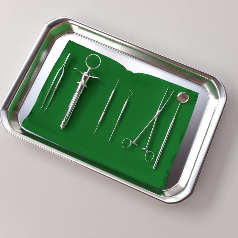 Newflager 5-Pack Surgical Tray, Stainless Steel Medical Tray Dental Procedure Lab Instruments, Tattoo Tool Bathroom Organizer (10.43'' x 7.67'') - Image 3