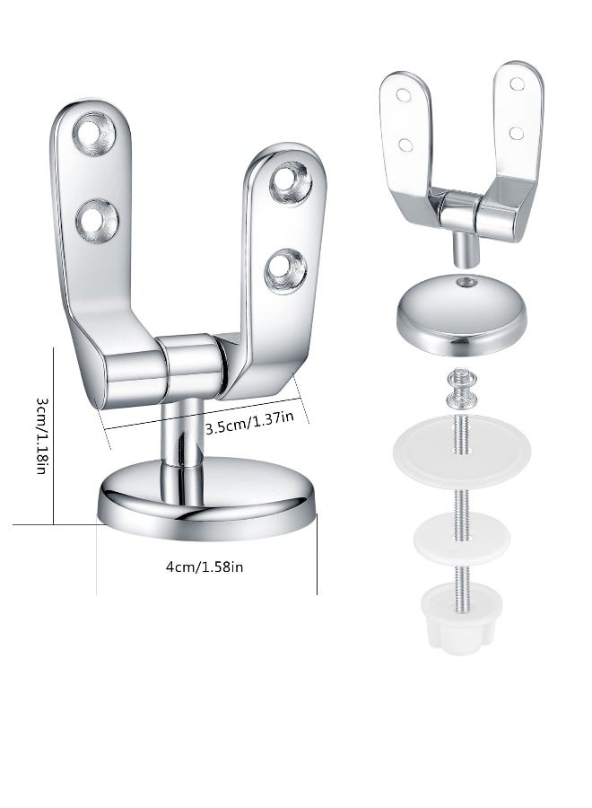 Chrome Toilet Seat Hinges Replacement, Durable Zinc Alloy Hardware for Fixed Toilet Seat Installation, 2 Pieces  - Image 4