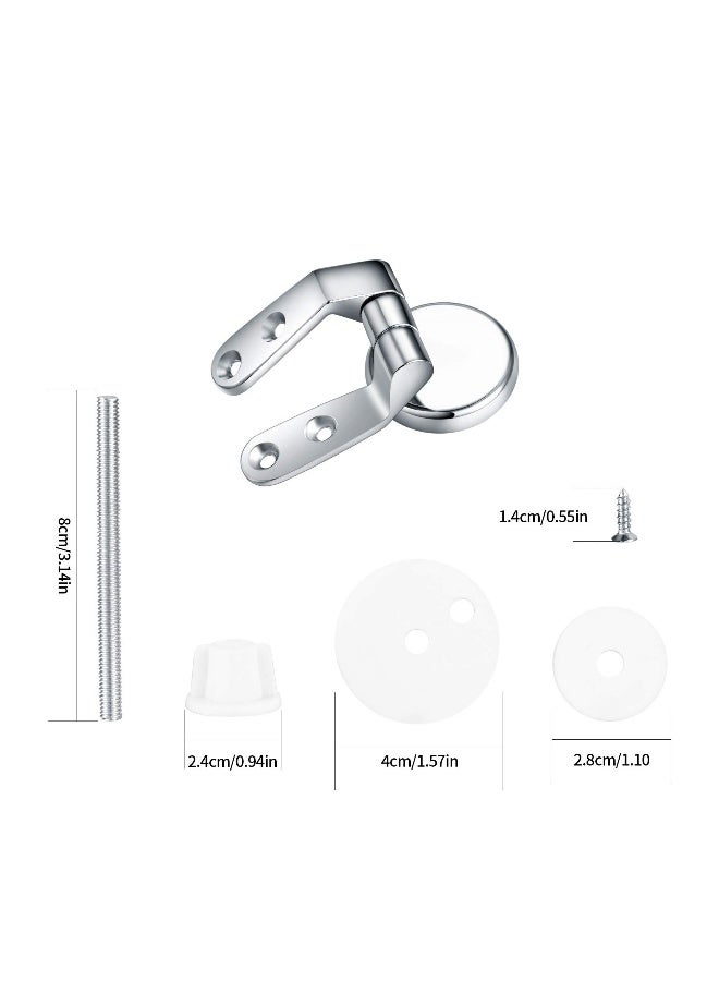 Chrome Toilet Seat Hinges Replacement, Durable Zinc Alloy Hardware for Fixed Toilet Seat Installation, 2 Pieces  - Image 3