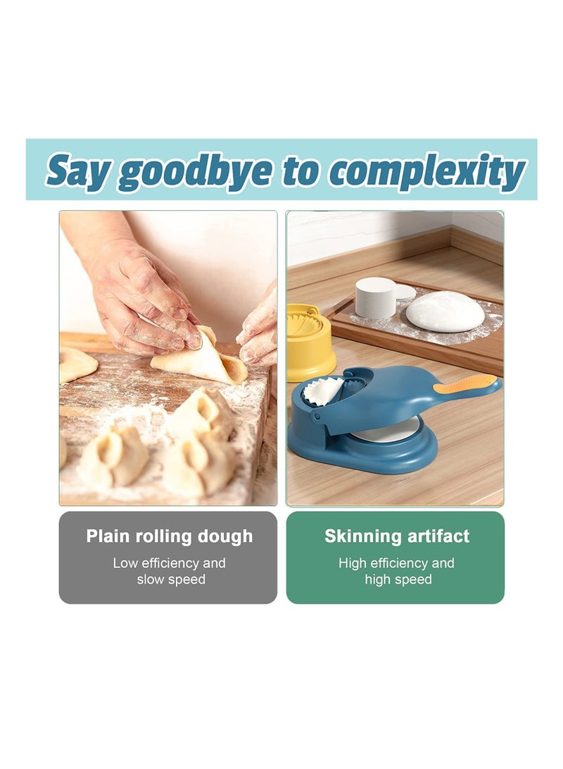Zikra Dumpling Maker Press, 2 in 1 Dumpling Empanada Maker Machine, Manual Dough Presser Dumpling Wrappers Press, Kitchen Maker for Dumpling Molds Skin Wrapper Mould Dough Press Maker - Image 2