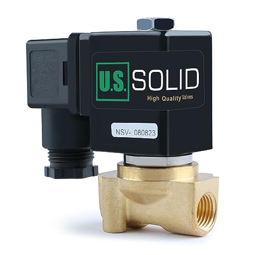 U.S. Solid 1/4" Brass Electric Solenoid Valve 12V DC Normally Closed VITON Air Water Oil Fuel - Image 1