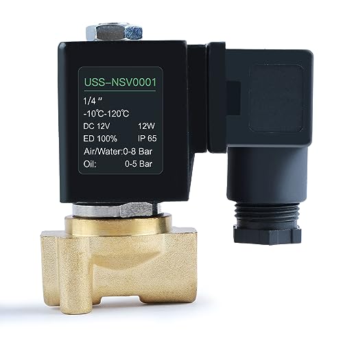 U.S. Solid 1/4" Brass Electric Solenoid Valve 12V DC Normally Closed VITON Air Water Oil Fuel - Image 4