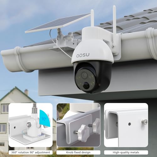 HOLACA Gutter Mount Kits Compatible with AOSU Solar Security Cameras Wireless OutdoorSolarCam D1 SELiteMax and Aosu Solar PanelWhite - Image 3