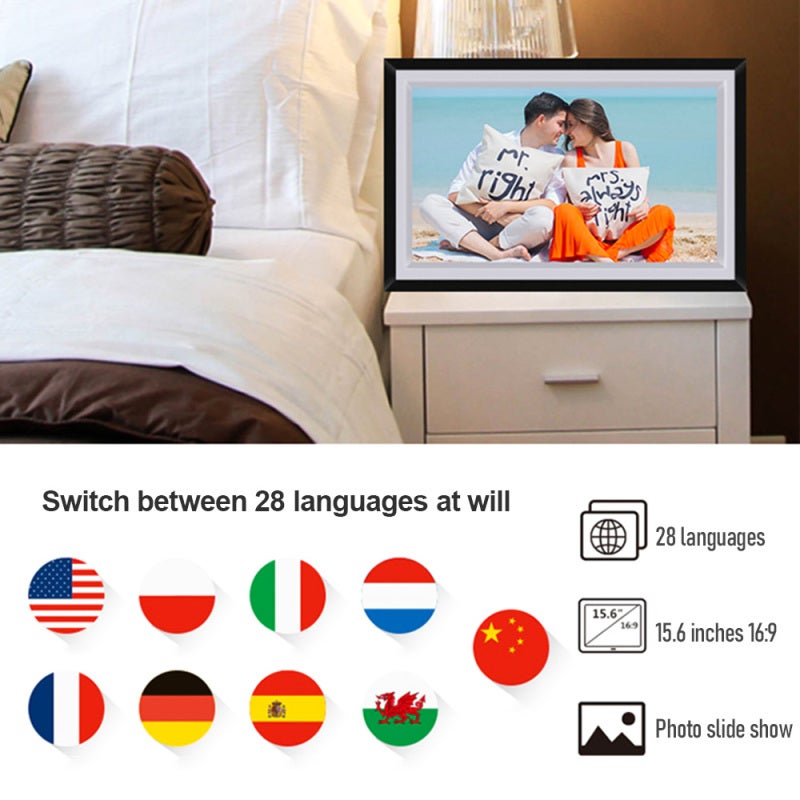Digital Photo Frame 15.6-Inch 1920*1080 Touch Screen - WiFi Connectivity Instant Sharing 16GB Built-In Storage for Family Friends Home Gifting - Image 4