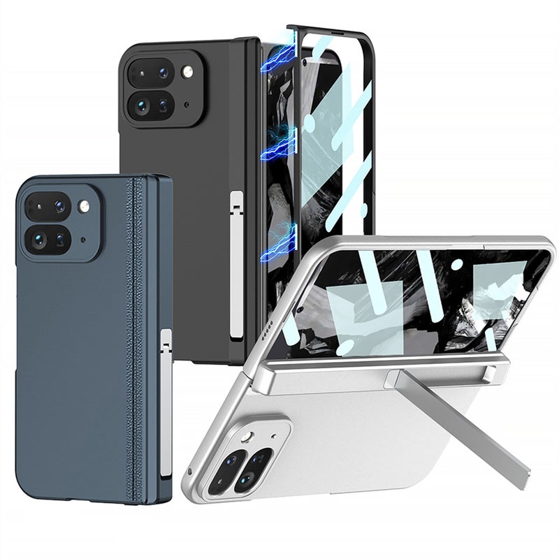 Pixel Fold2 Phone Case For Google Pixelfold2 Folding Screen Stand Solid Color Frosted Hard Case - Image 3