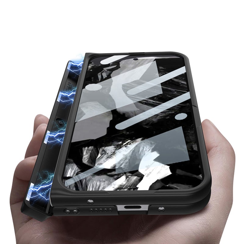 Pixel Fold2 Phone Case For Google Pixelfold2 Folding Screen Stand Solid Color Frosted Hard Case - Image 2