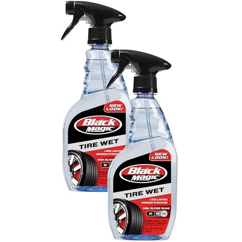 Black Magic 120217 Tire Wet 23oz Pack of 2 Specially Formulated Tire Shine Applicator Cleaner to Keep Them Looking Wet Black and Glossy with One Quick Spray LongLasting Protection for Tires - Image 1